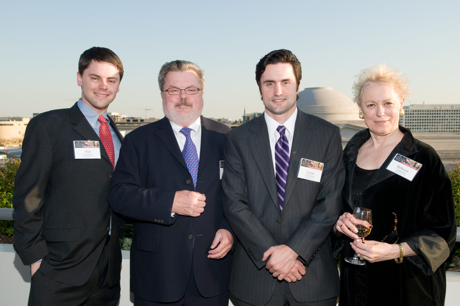 Tomlinson is pictured here with his family at the 2009 TFAS Annual Conference at the Newseum in Washington, D.C. Pictured (l.-r): Ken’s son and IPJ alumnus Will, Ken, son Lucas and wife Rebecca.