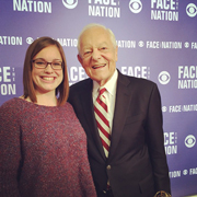 Roberts got to work on CBS' "Face the Nation" and met host Bob Schieffer.