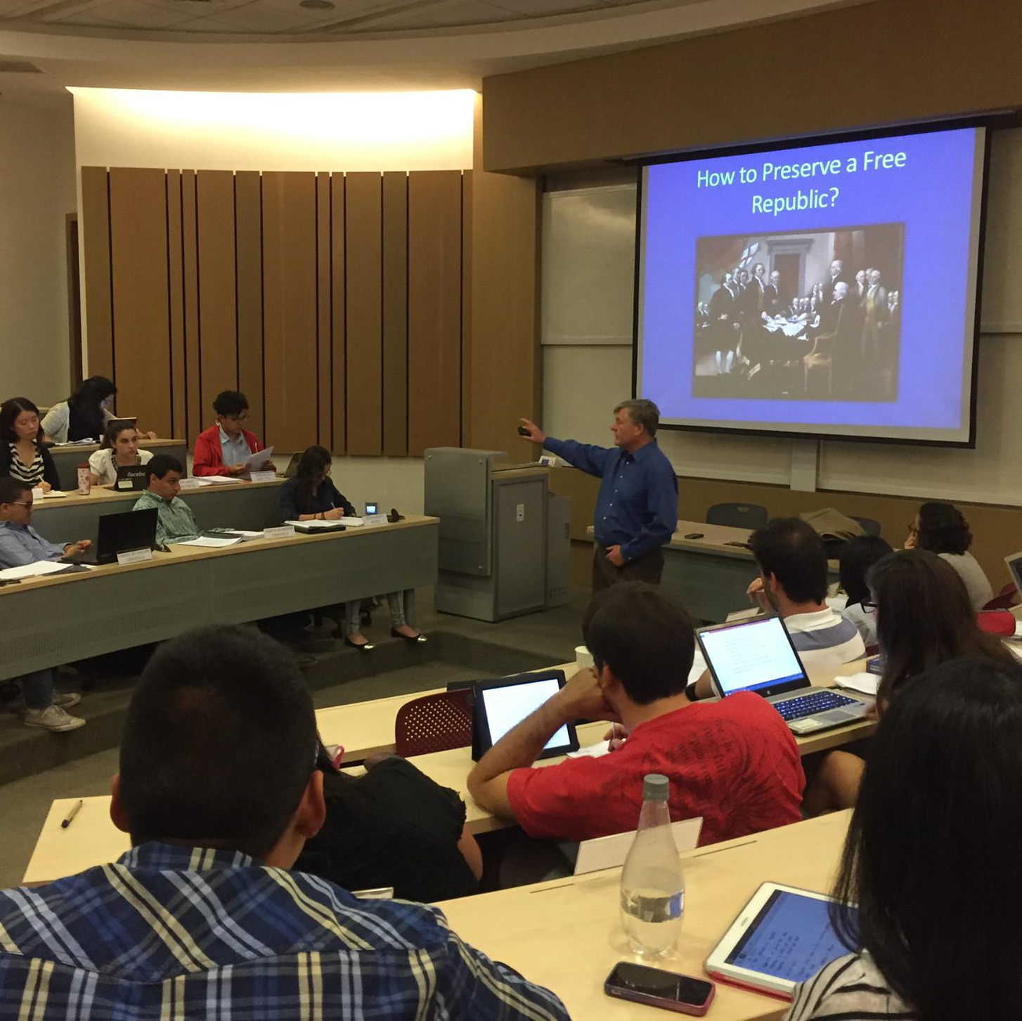 Students eagerly participating in their class taught by TFAS professor Dr. Brad Thompson.