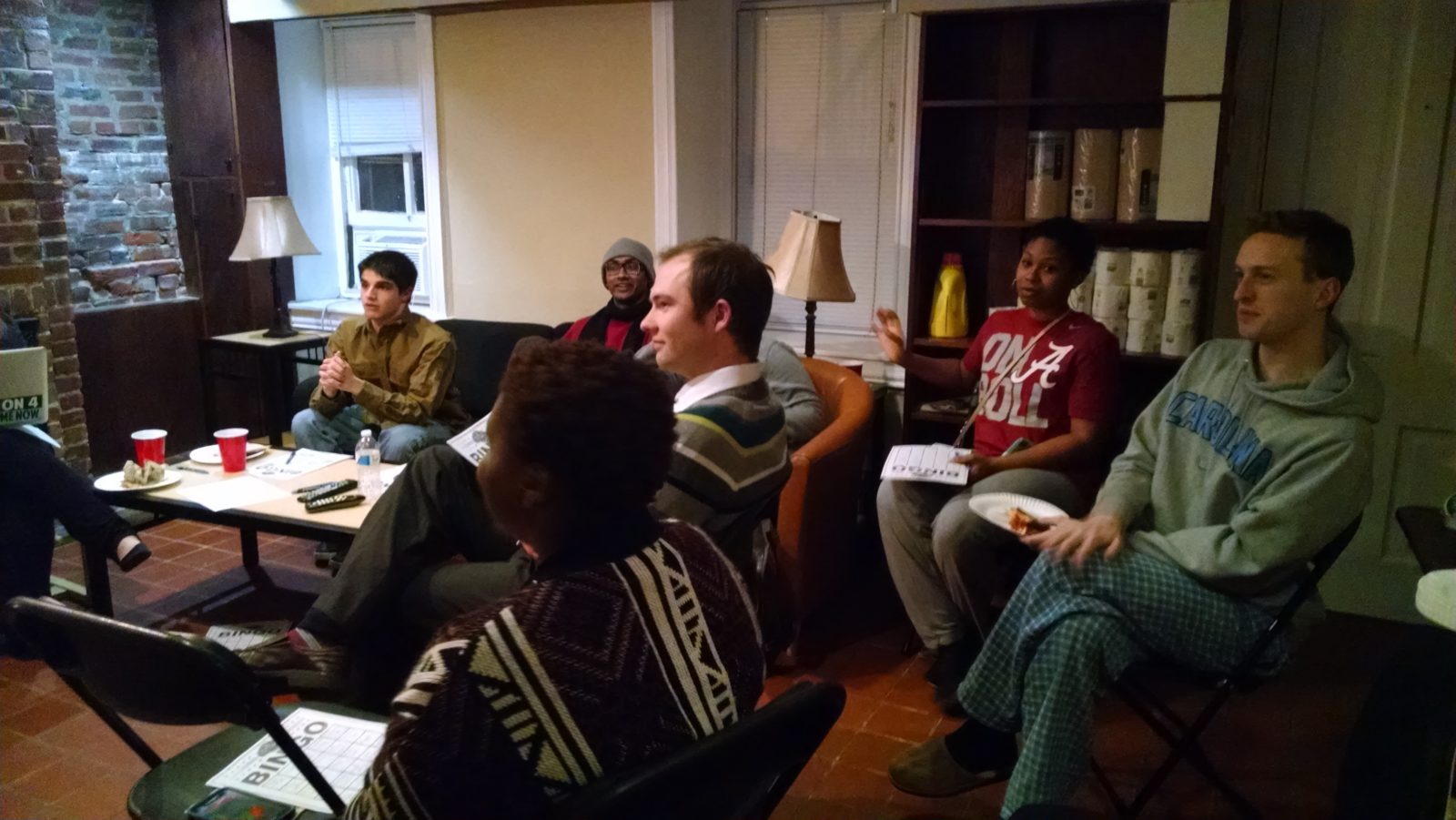 Capital Semester students gathered for a State of the Union watch party hosted by TFAS. 