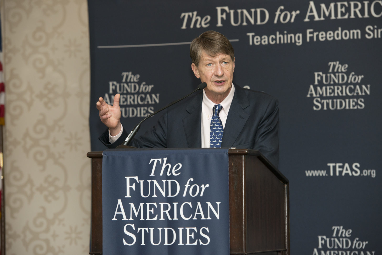 Journalist and Political Satirist P.J. O'Rourke entertains supporters, staff, alumni and students at the annual conference dinner at the Fairmont Hotel in downtown Washington, D.C.