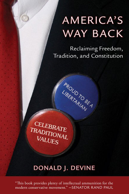 Book cover of "America's Way Back" – Dr. Donald Devine's latest book