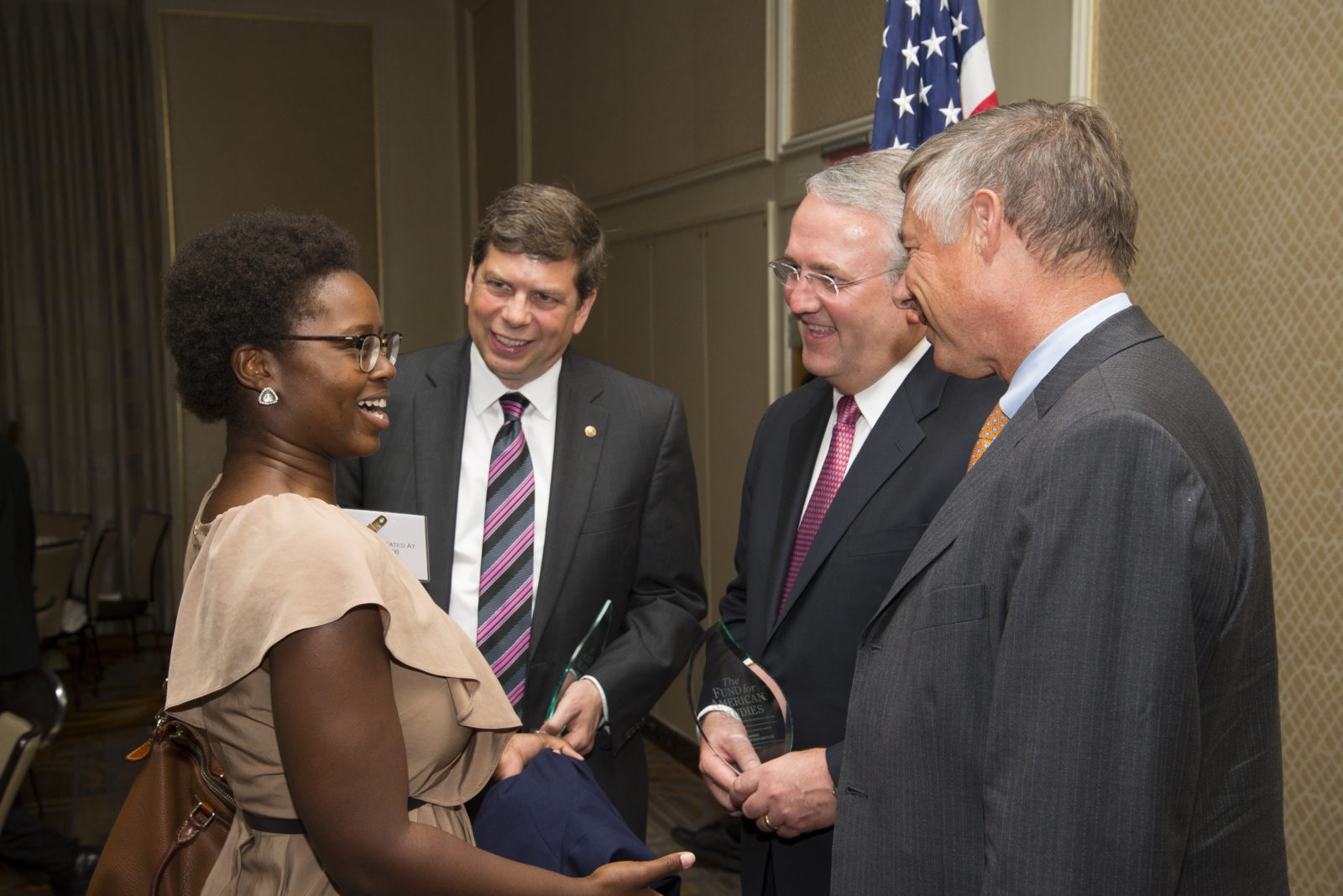 TFAS student Amora Brown speaks with 2013 Congressional Scholarship Award recipients.   