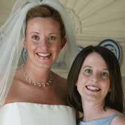 (l.-r.) Maureen and Maureen are coming up on their 20 year anniversary of attending IBGA together. Here they are at Maureen's wedding, in which Kathleen was a bridesmaid.