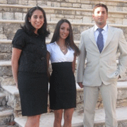 Taline Al Assad (middle) recruited five students to attend international programs. She is pictured here with (l.) SamarSaad Ahmad (I 09) and (r.) Konstantinos Provias (I 09).