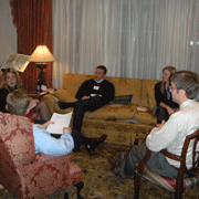 Alumni gathered at TFAS Headquarters to discuss Easterly's book with Prof. Otteson.