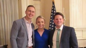 2021-22 Public Policy Fellows Drew Lingle, Madison Leblanc and Patrick McGarry Jr. gather at TFAS for their November meeting.